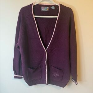 Woman’s | Vintage Paris Sports Club Purple Cardigan Sweater | size M